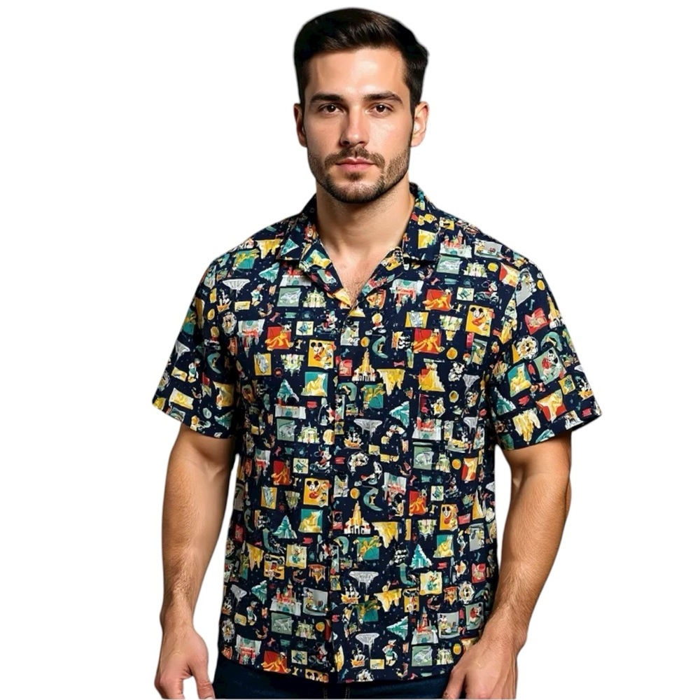 Disneyland Woven‎ Button Down Shirt Size XXL